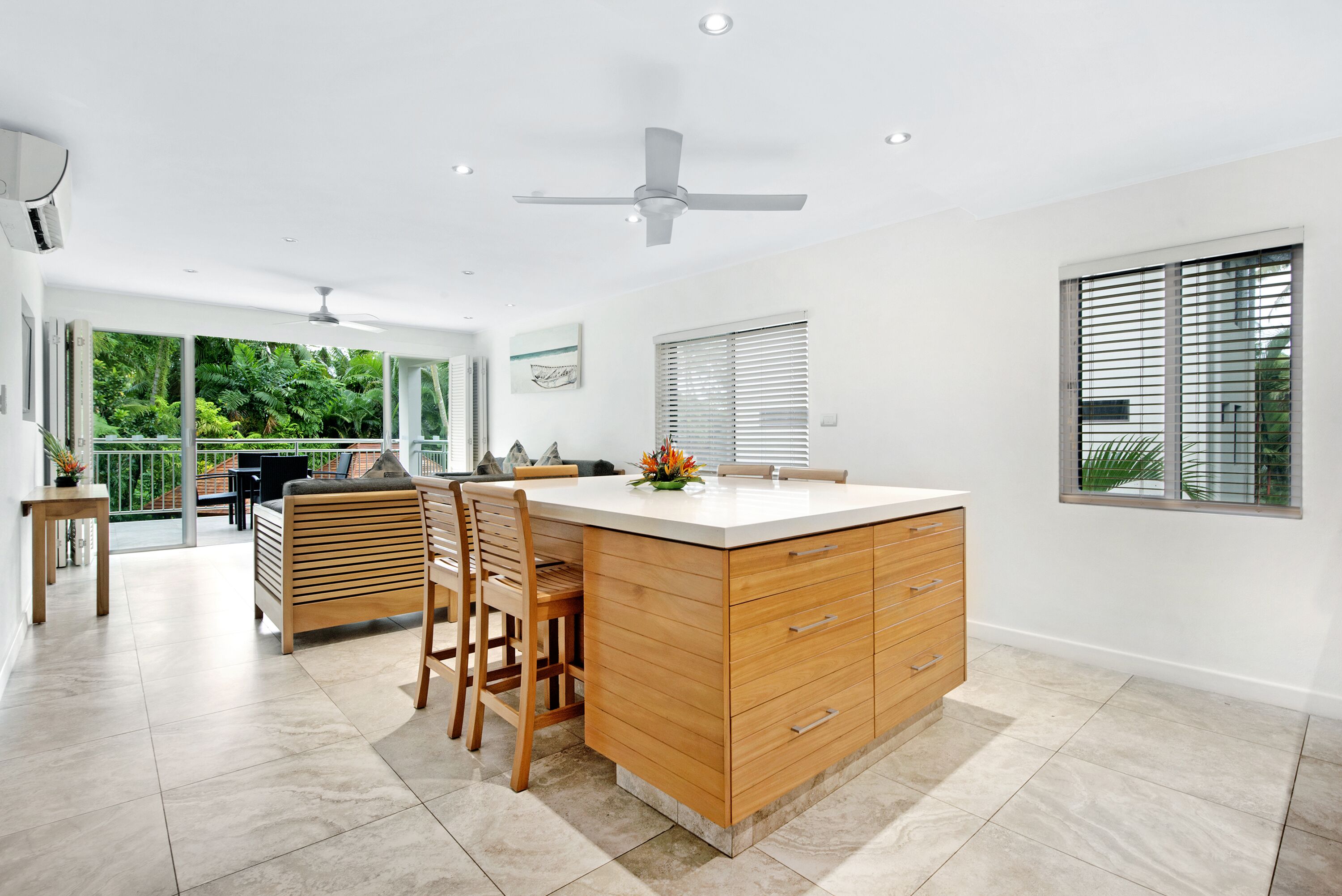 Two Bedroom Deluxe Apartment | Living area | 47-inch TV with cable channels, DVD player