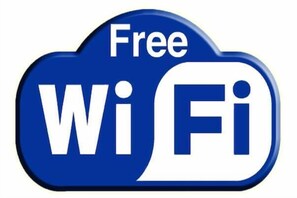 Et blåt WiFi-symbol med ordet "Free" over det.
