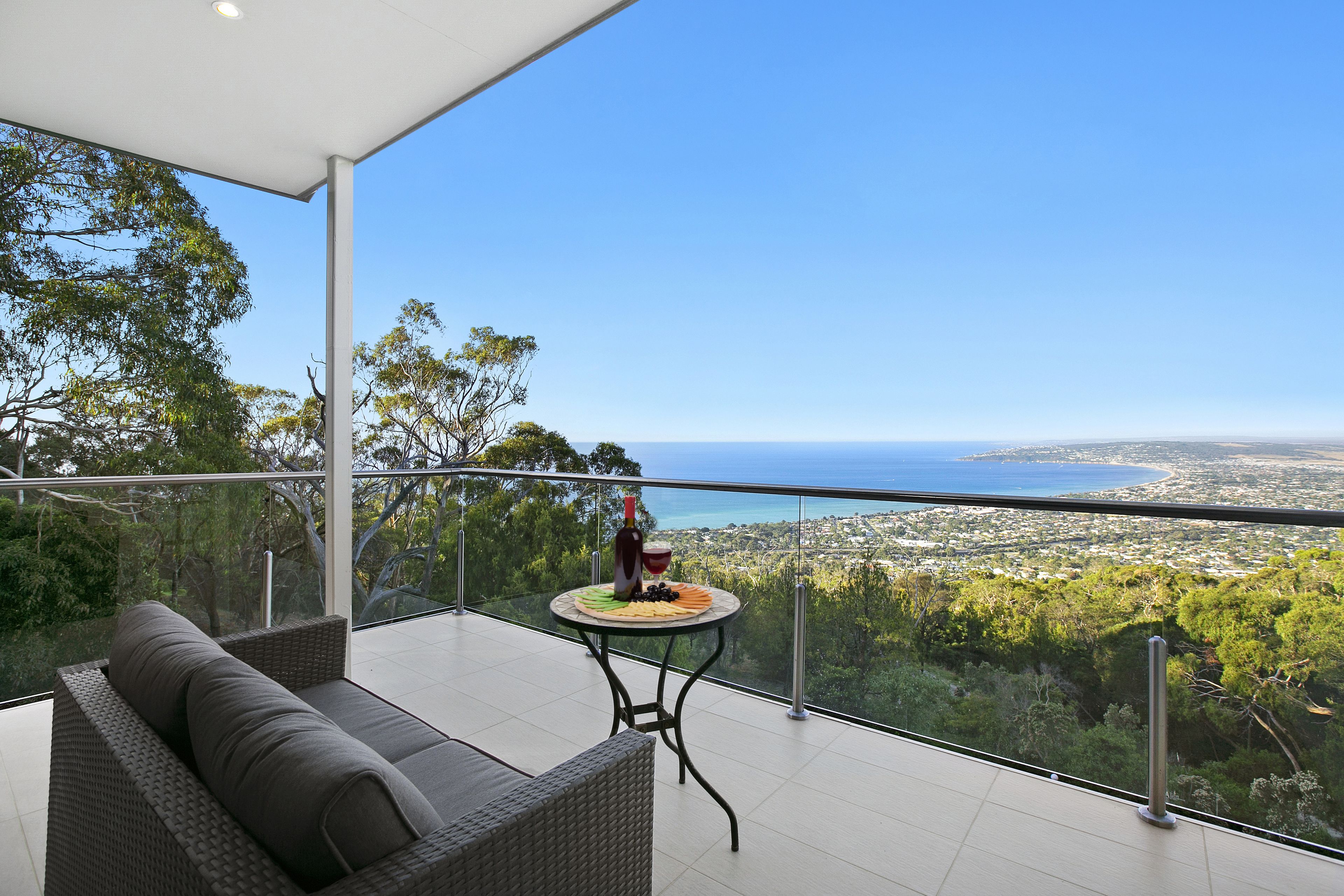 Studio Supérieur, 1 très grand lit, vue océan | Vue depuis le balcon