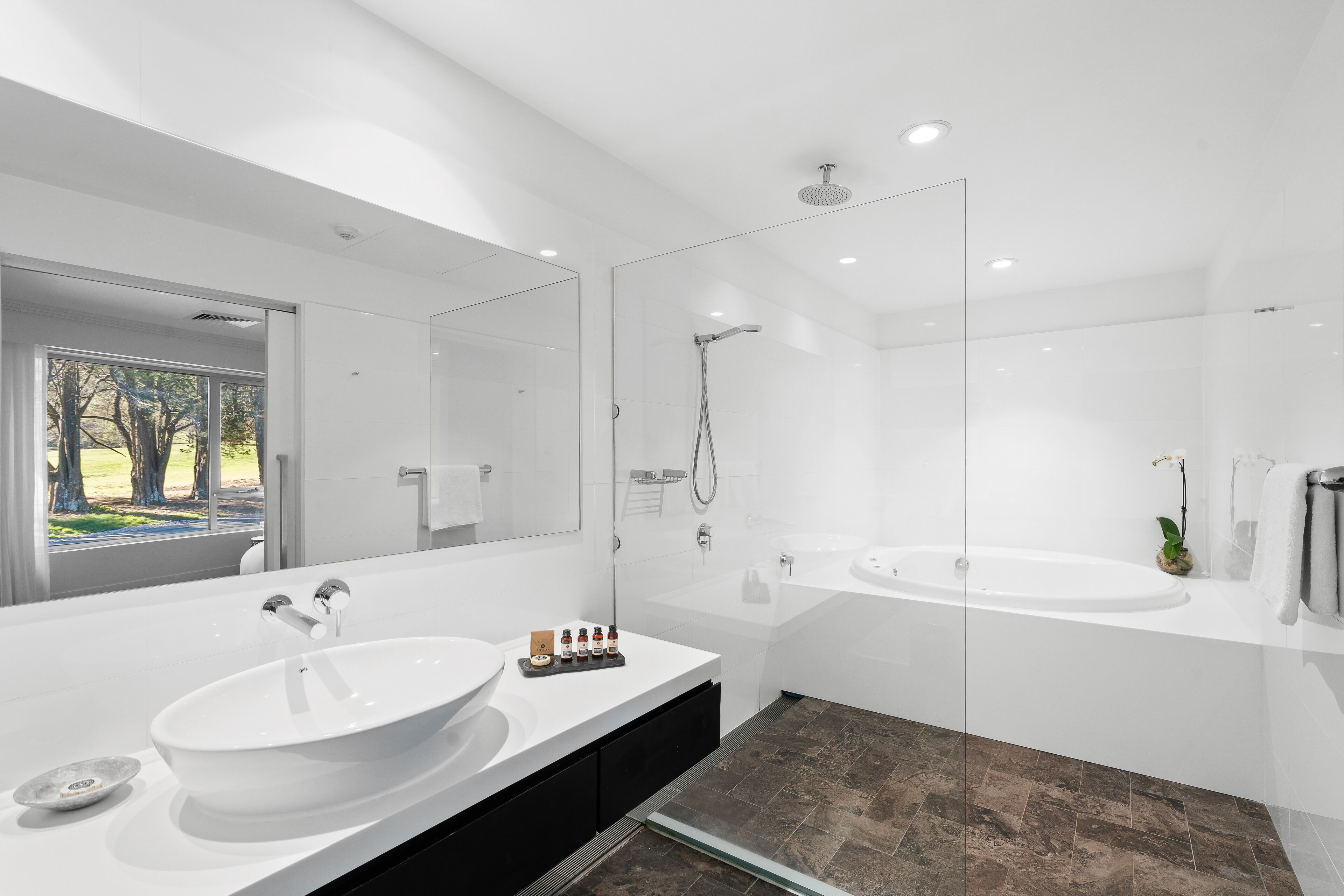 free toiletries, hair dryer, bathrobes, towels