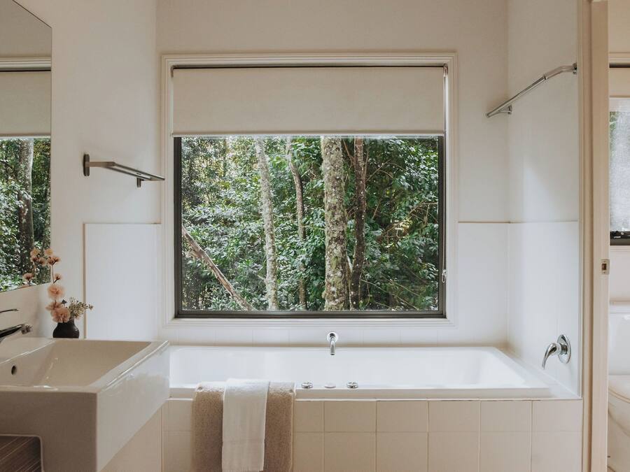 Standard Villa, River View | Bathroom | Separate tub and shower, jetted tub, rainfall showerhead