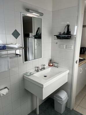 Studio Eksekutif (Apartment) | Kamar mandi | Shower, pengering rambut, dan handuk