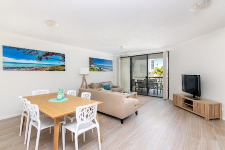 50-inch flat-screen TV with digital channels, TV. The Village Holiday Apartments at Burleigh