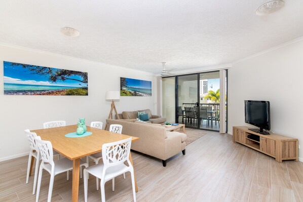 50-inch flat-screen TV with digital channels, TV - The Village Holiday Apartments at Burleigh (Burleigh Heads)