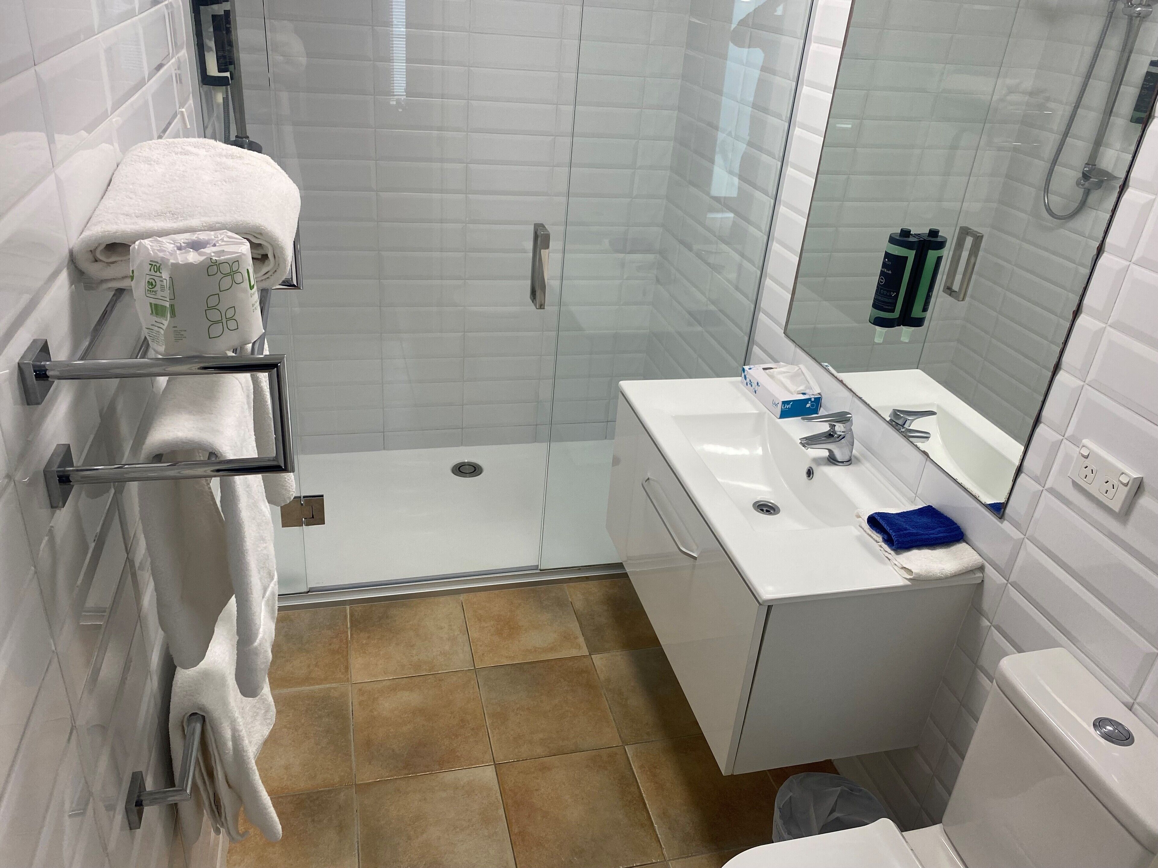 Free toiletries, hair dryer, towels, soap