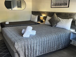 Standard Twin Room, Multiple Beds, Non Smoking (Queen Single Studio) | Individually decorated, desk, iron/ironing board, bed sheets - Y Motels Gympie (Monkland)