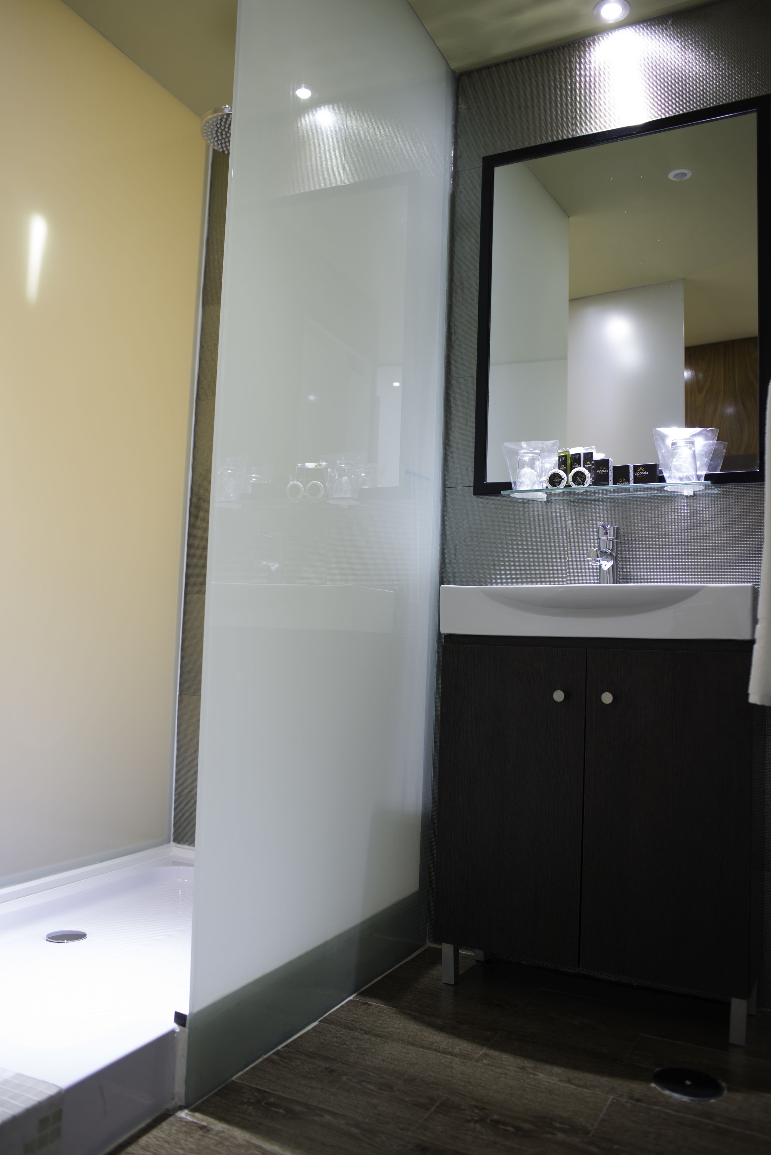 shower, rainfall showerhead, free toiletries, hair dryer