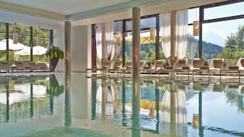 Indoor pool, outdoor pool, open 8:00 AM to 8:00 PM, pool umbrellas