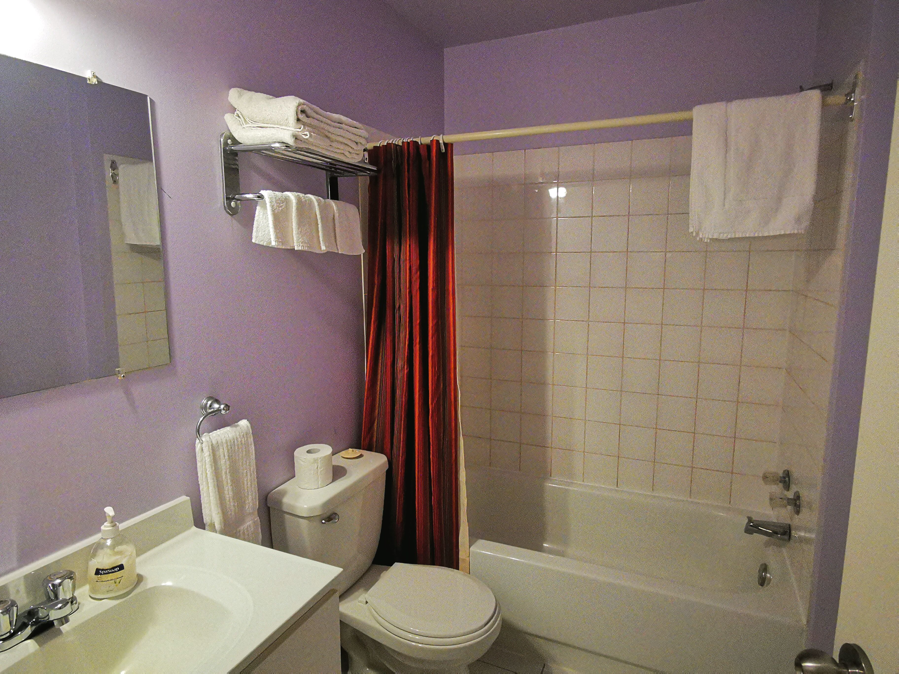 Un baño con inodoro, lavabo y bañera.