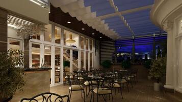 Phục vụ bữa sáng, bữa trưa, bữa tối, món ăn mang phong cách quốc tế