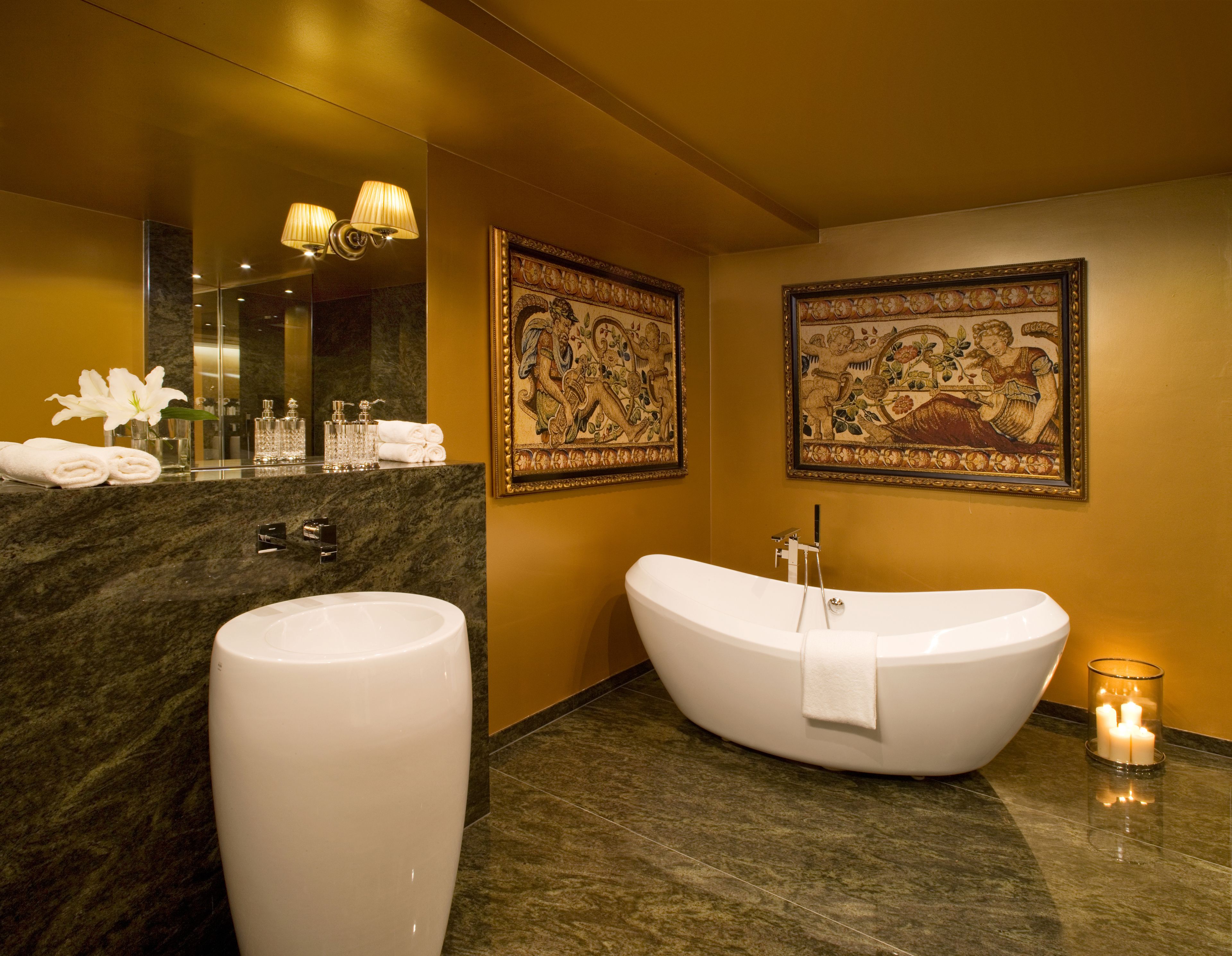 luxury apartment (duke's) | bathroom | separate bathtub and shower, hair dryer, bathrobes, slippers