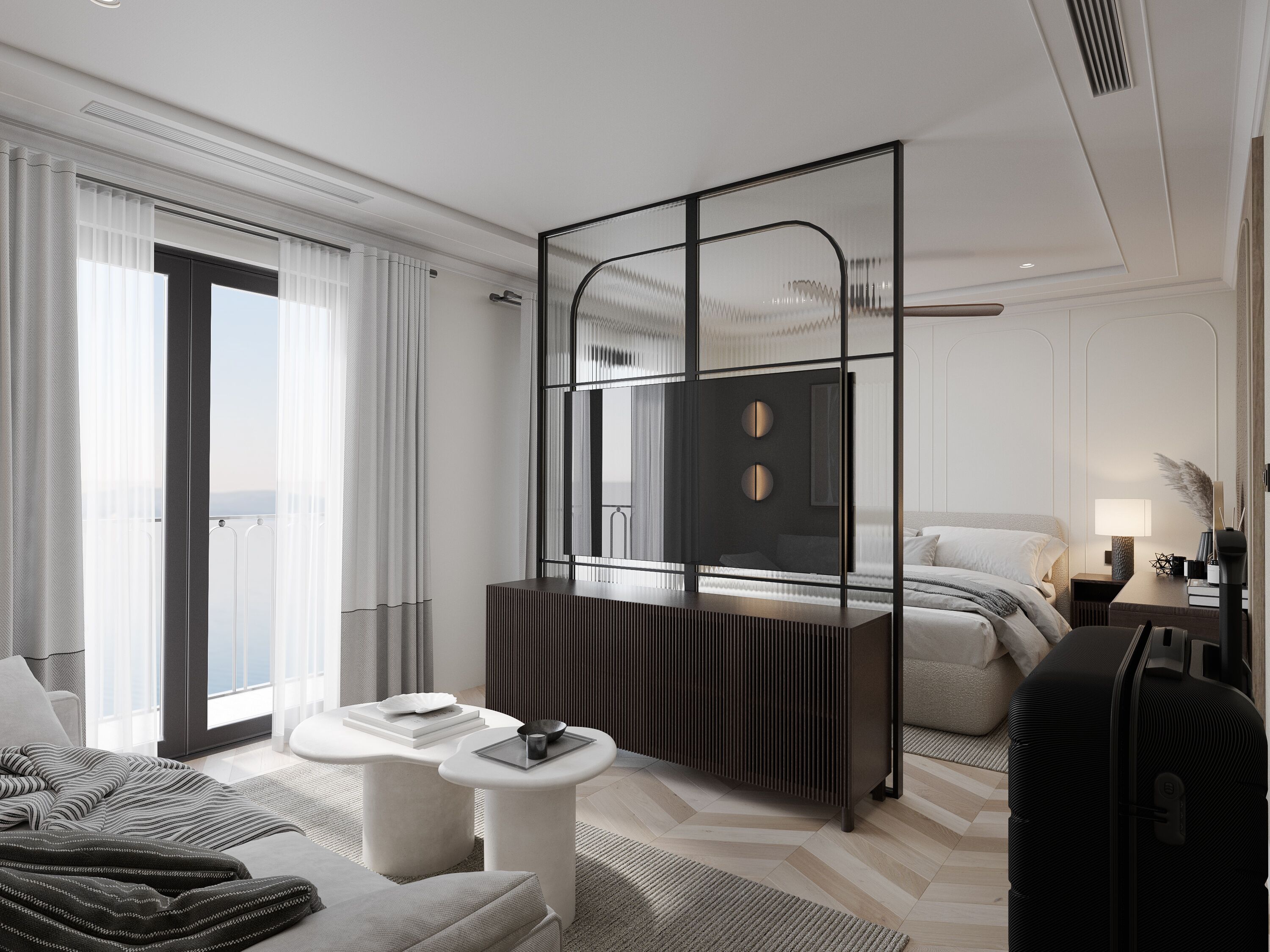 Kamar Eksekutif, balkon, pemandangan kolam renang | Seprai premium, minibar, brankas, dan didekorasi berbeda-beda