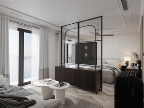 Kamar Eksekutif, balkon, pemandangan kolam renang | Seprai premium, minibar, brankas, dan didekorasi berbeda-beda