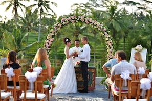 Outdoor wedding area