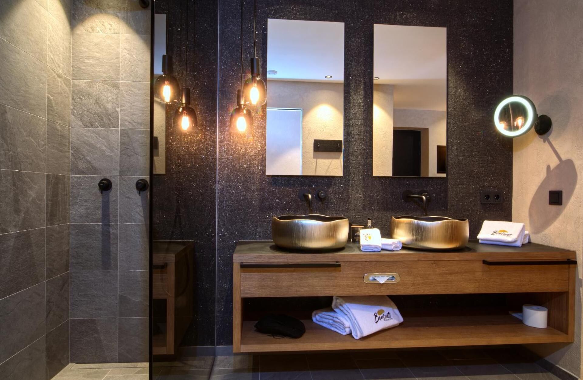 hair dryer, bathrobes, slippers, bidet