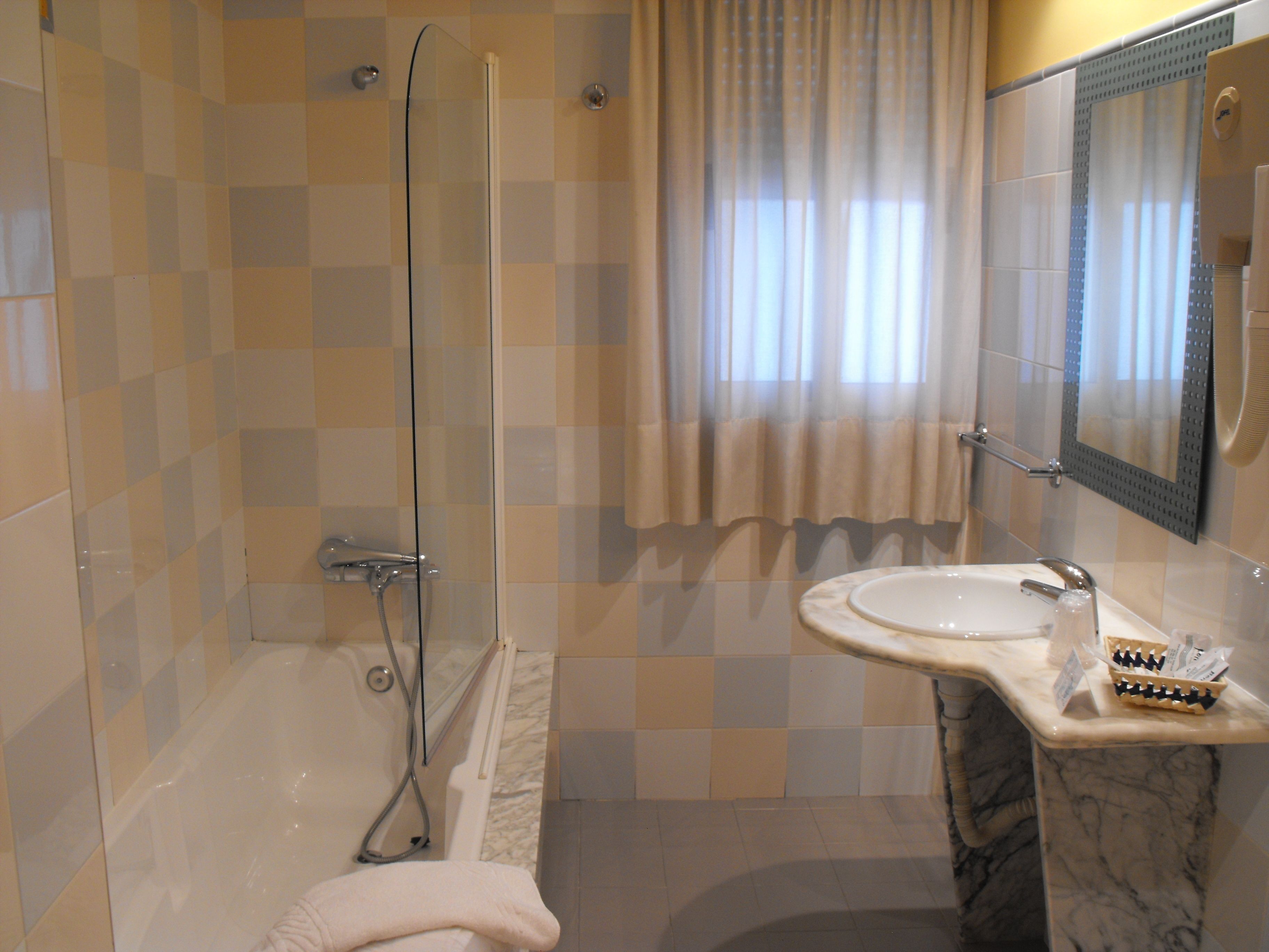 free toiletries, hair dryer, towels