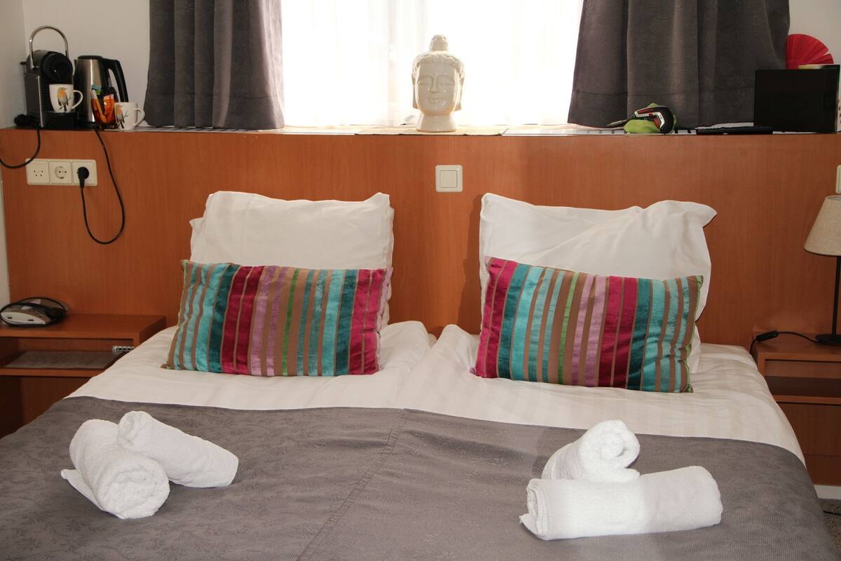 basic double room, 2 single beds | down duvets, in-room safe, individually decorated