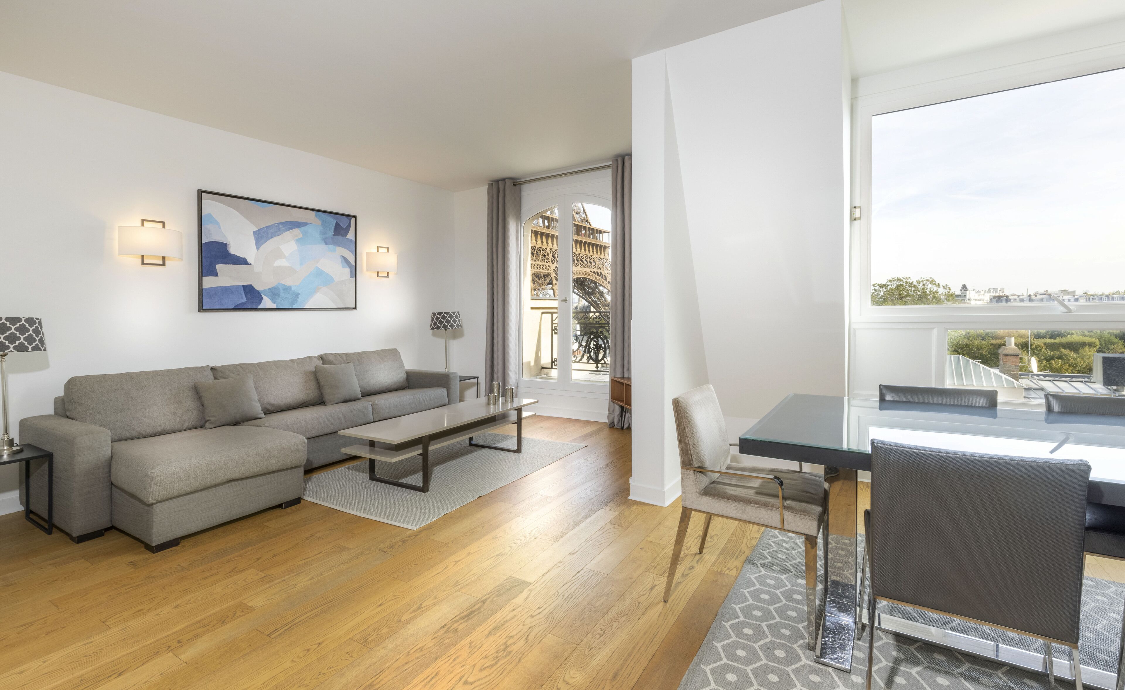Duplex, 3 Bedrooms (Tour Eiffel) | Living area | Flat-screen TV, DVD player