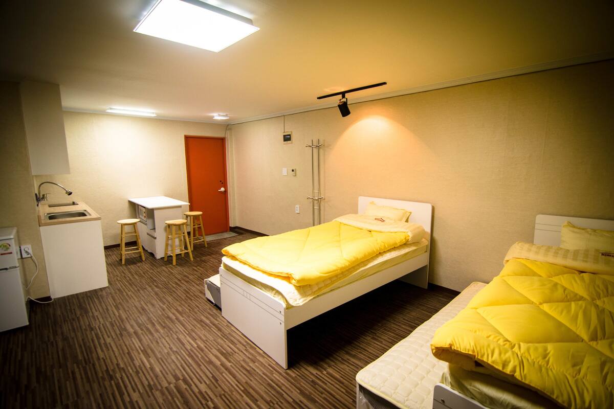 Blackout drapes, iron/ironing board (on request), WiFi (free)