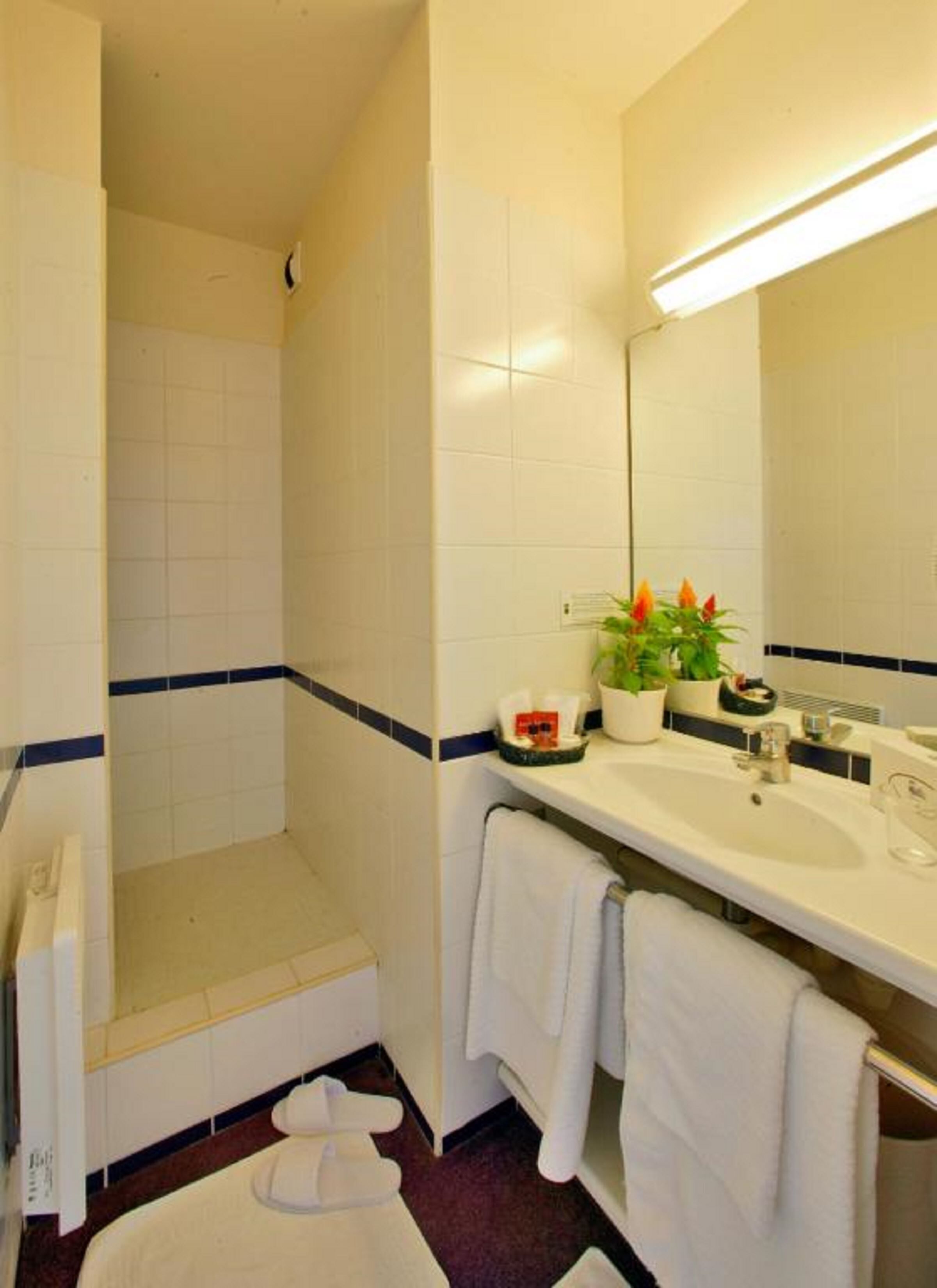 free toiletries, hair dryer, towels