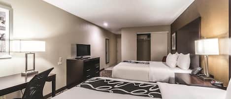 Room, 2 Queen Beds, Non Smoking | Pillow-top beds, desk, blackout curtains, iron/ironing board