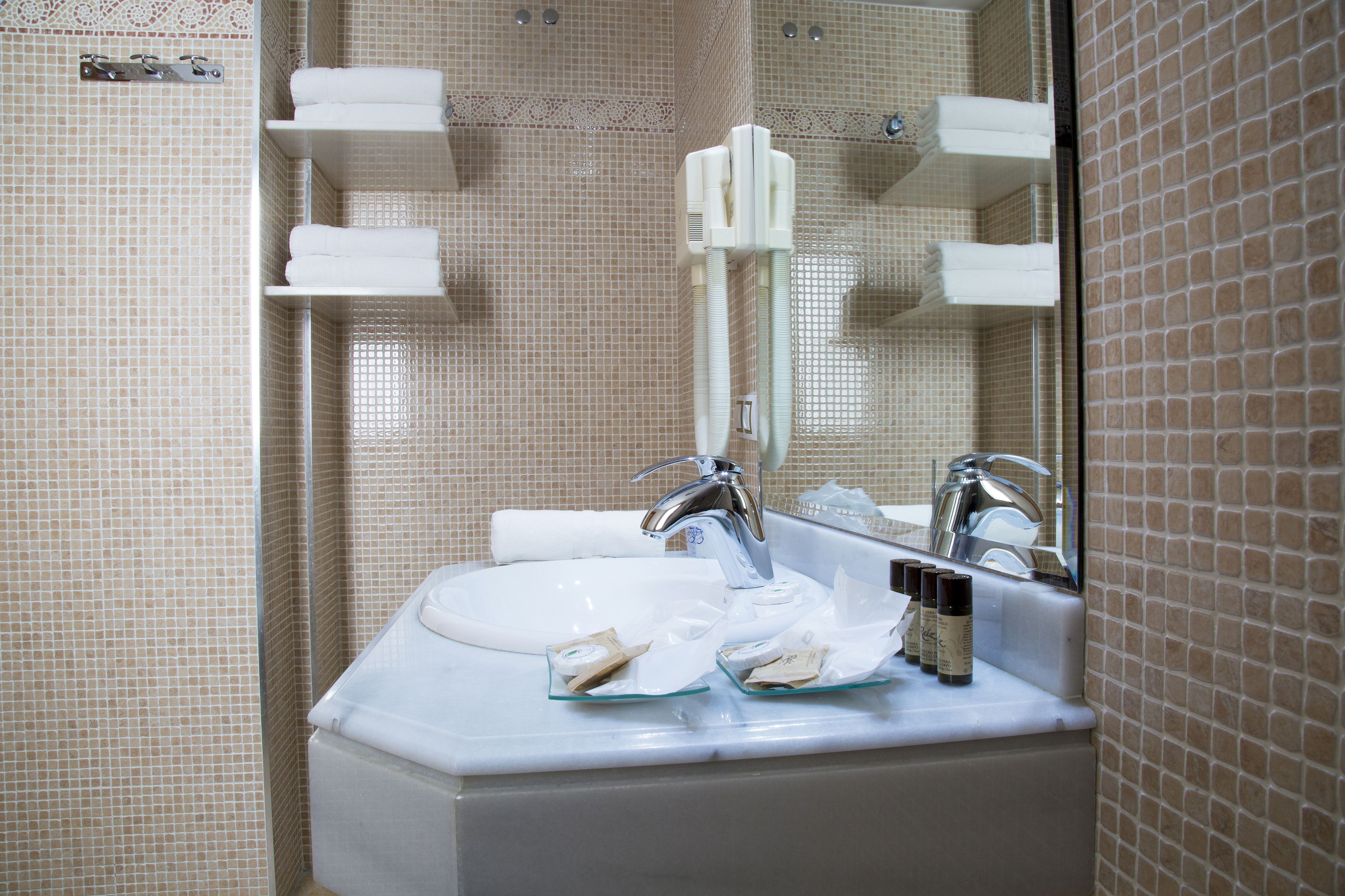 shower, free toiletries, hair dryer, bidet