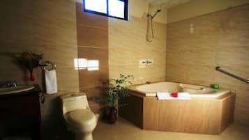 Een douche, een haardroger, handdoeken