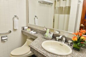 Ducha, artículos de tocador gratuitos, secador de pelo, toallas