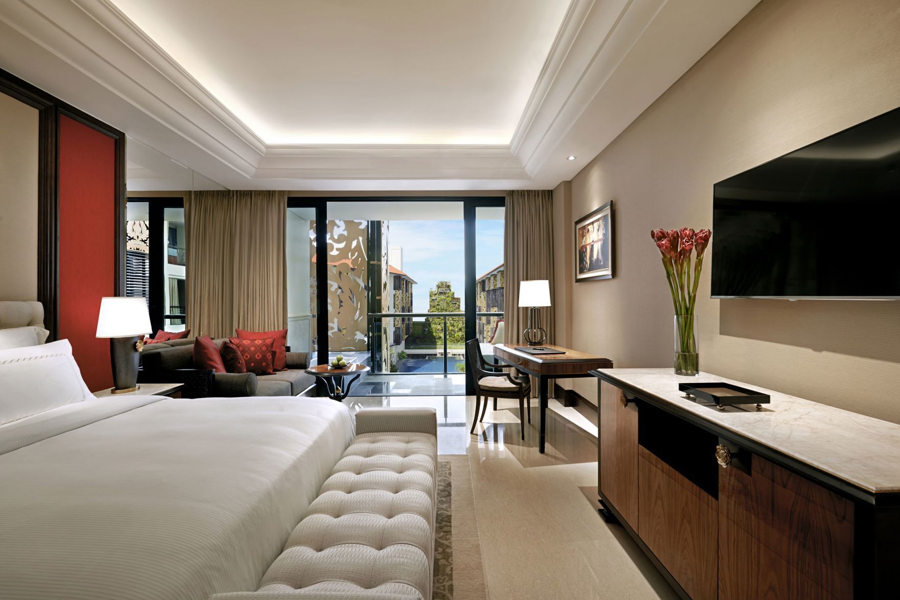 1 quarto, roupas de cama premium, camas com colchões pillow-top