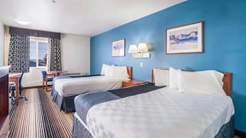 Hypo-allergenic bedding, pillow-top beds, in-room safe, desk