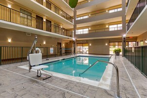 Indoor pool, open 10:00 AM to 9:00 PM, sun loungers