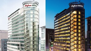 Two views of the Migliore Hotel, one during the day and one at night. - Migliore Hotel Seoul Myeongdong (Seoul)