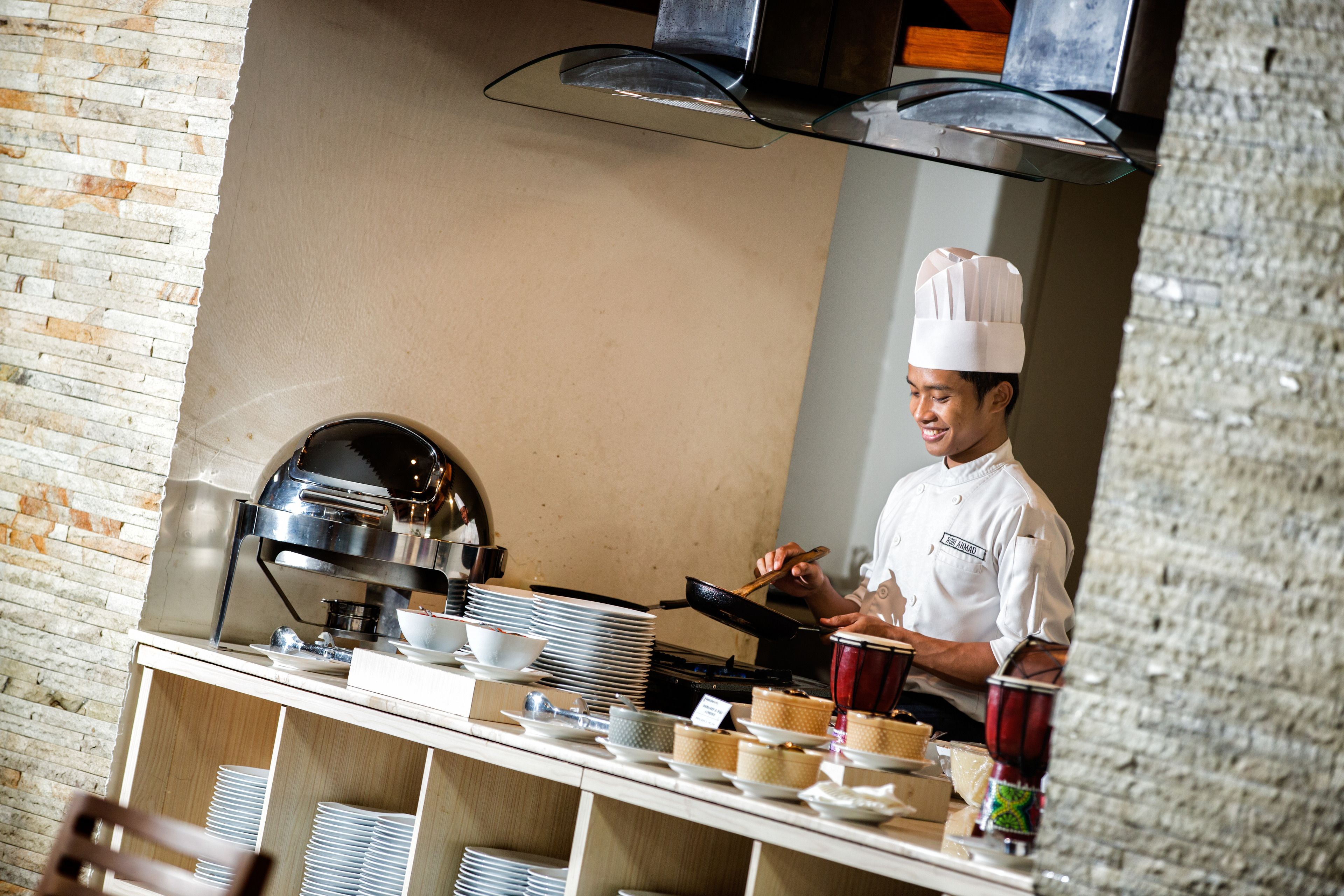 daily buffet breakfast (idr 100000 per person)