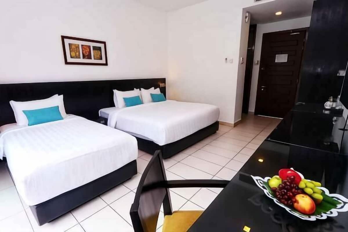 Minibar, caja fuerte, escritorio y cortinas opacas