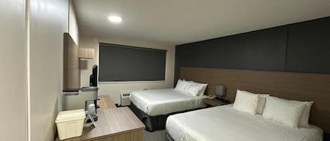 Standard Room, 2 Queen Beds, Non Smoking, Refrigerator & Microwave | Hypo-allergenic bedding, desk, laptop workspace, blackout drapes