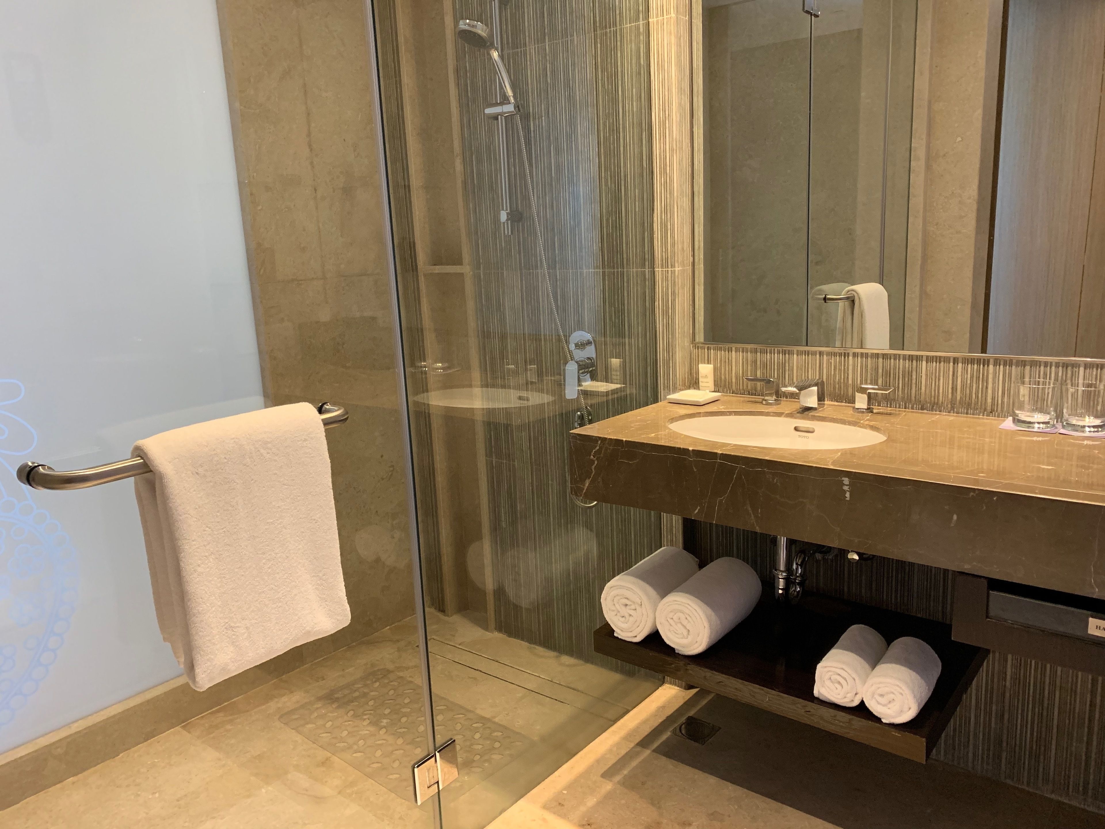 free toiletries, hair dryer, bathrobes, slippers