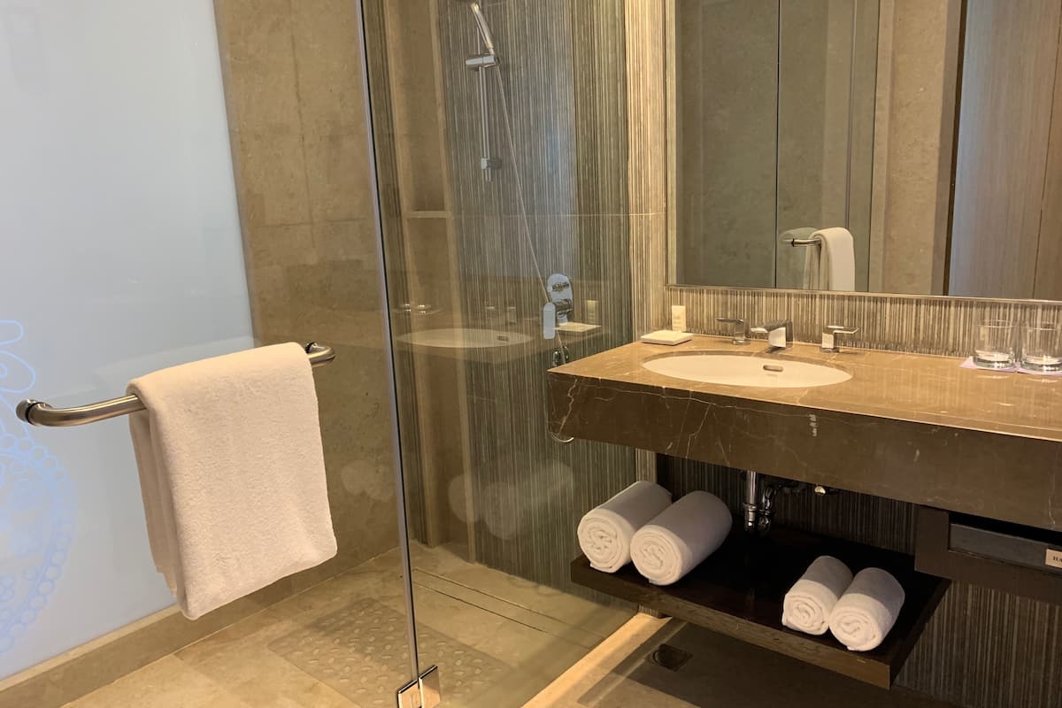 free toiletries, hair dryer, bathrobes, slippers