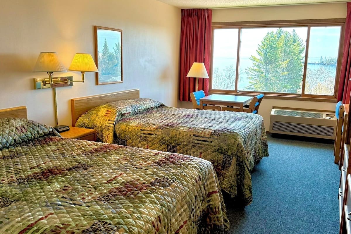 standard room, 2 queen beds | desk, blackout curtains, bed sheets