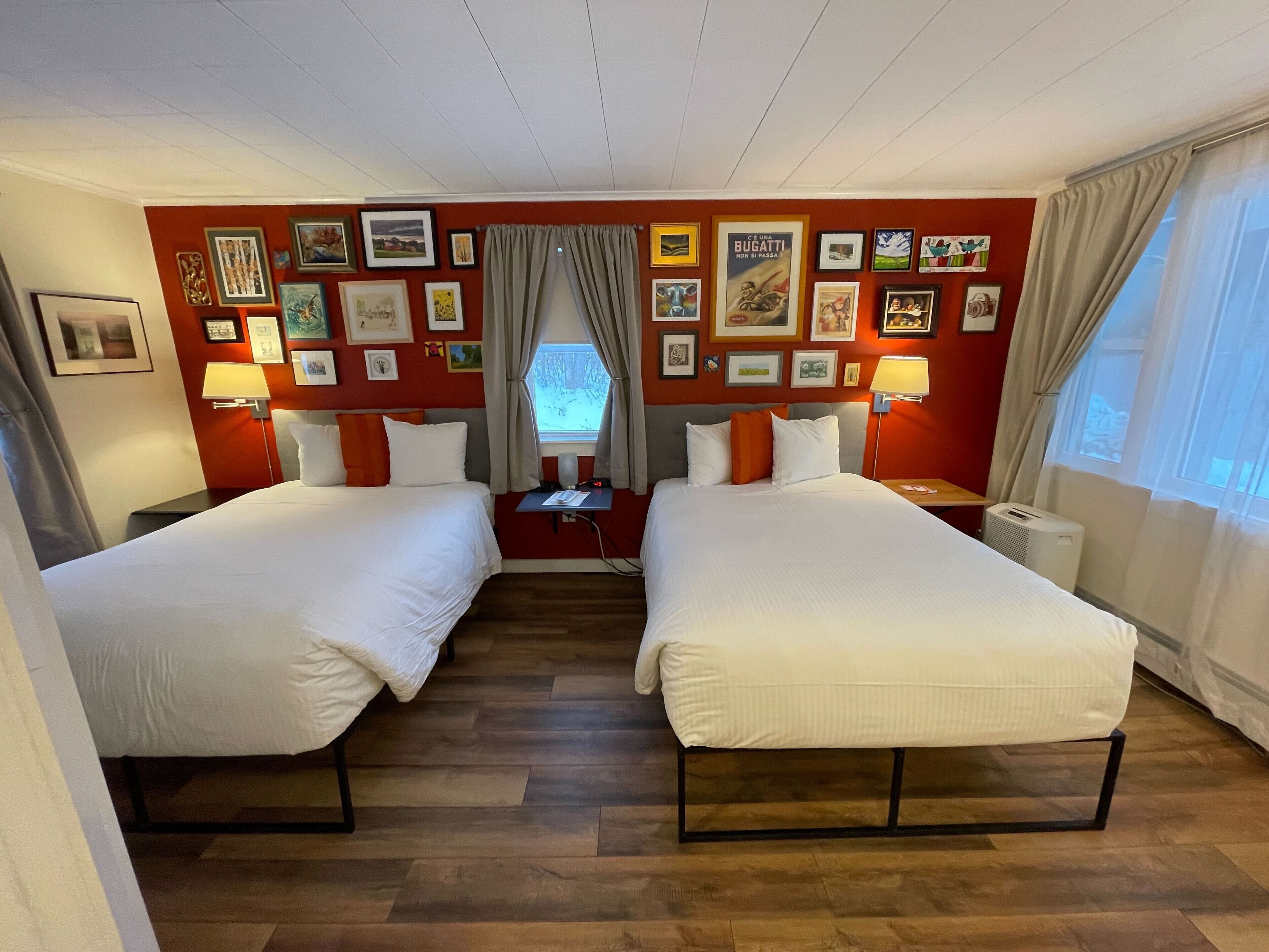 Accessible, Dog-Friendly Double | Individually decorated, desk, blackout drapes, iron/ironing board