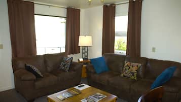 Superior Apartment, 2 Bedrooms, Kitchen | Living area | Flat-screen TV