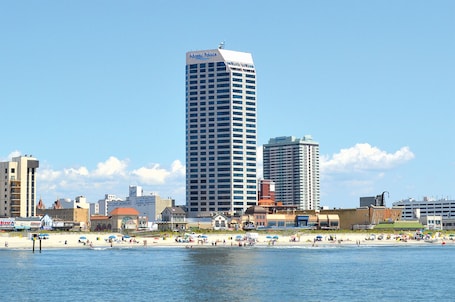 On the beach. Boardwalk Resorts Atlantic Palace