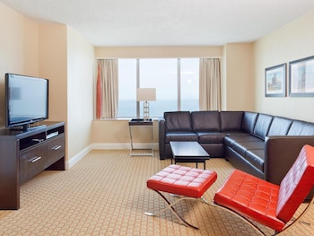 42-inch flat-screen TV with cable channels, TV, DVD player at Boardwalk Resorts Atlantic Palace