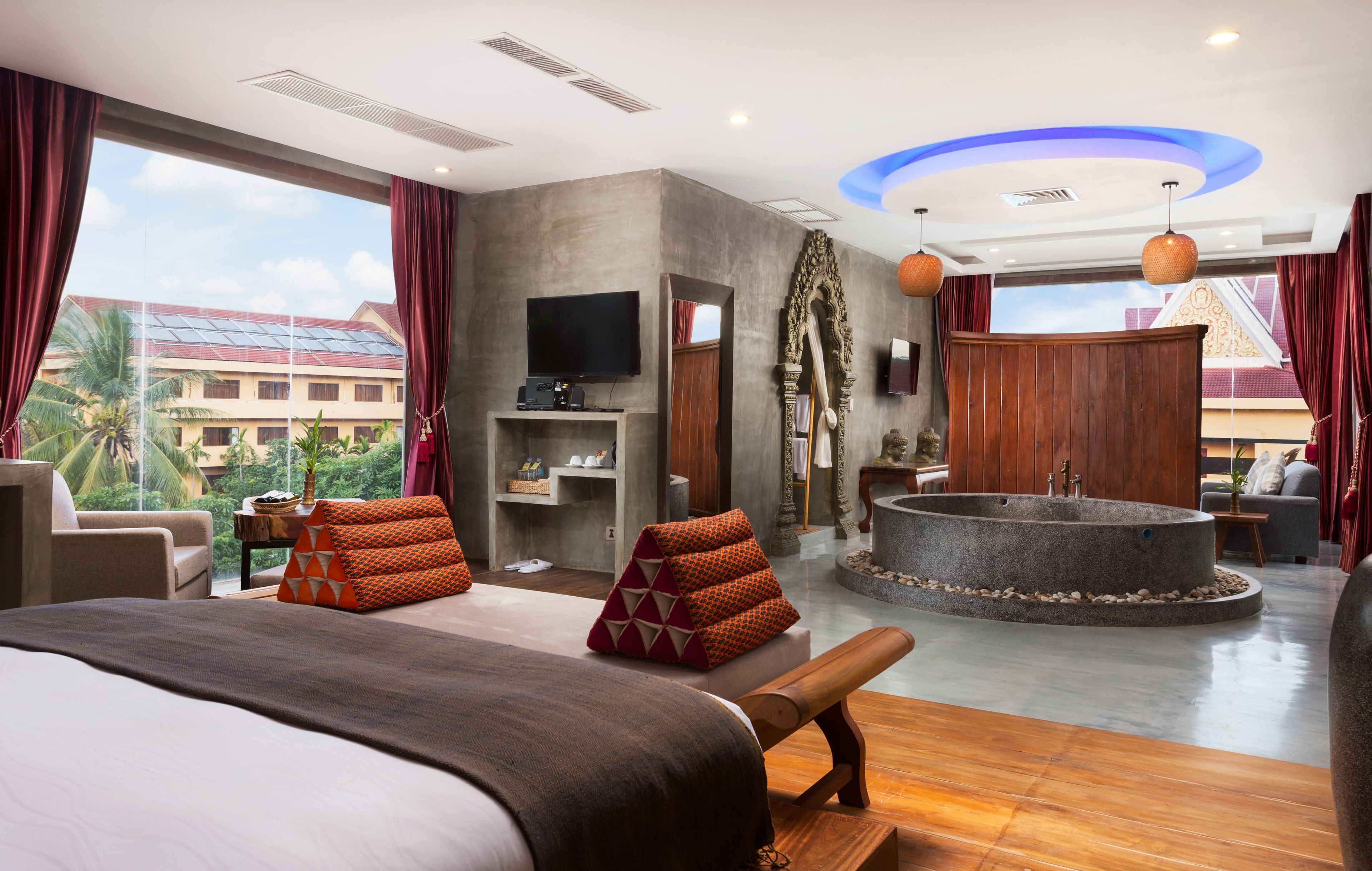 1 quarto, roupas de cama premium, frigobar, cofres nos quartos