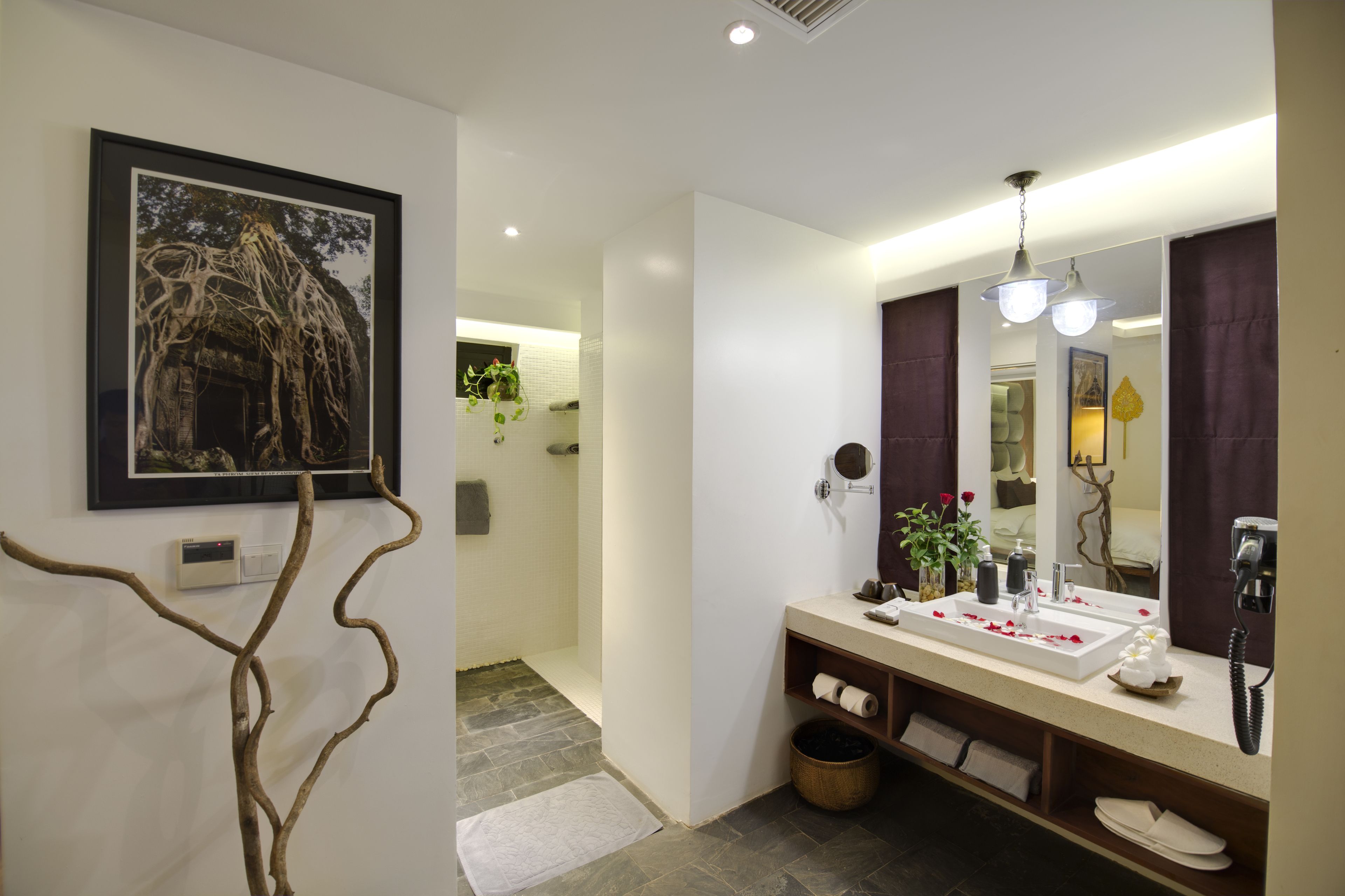 premier suite, 1 king bed, balcony | bathroom | shower, rainfall showerhead, designer toiletries, hair dryer