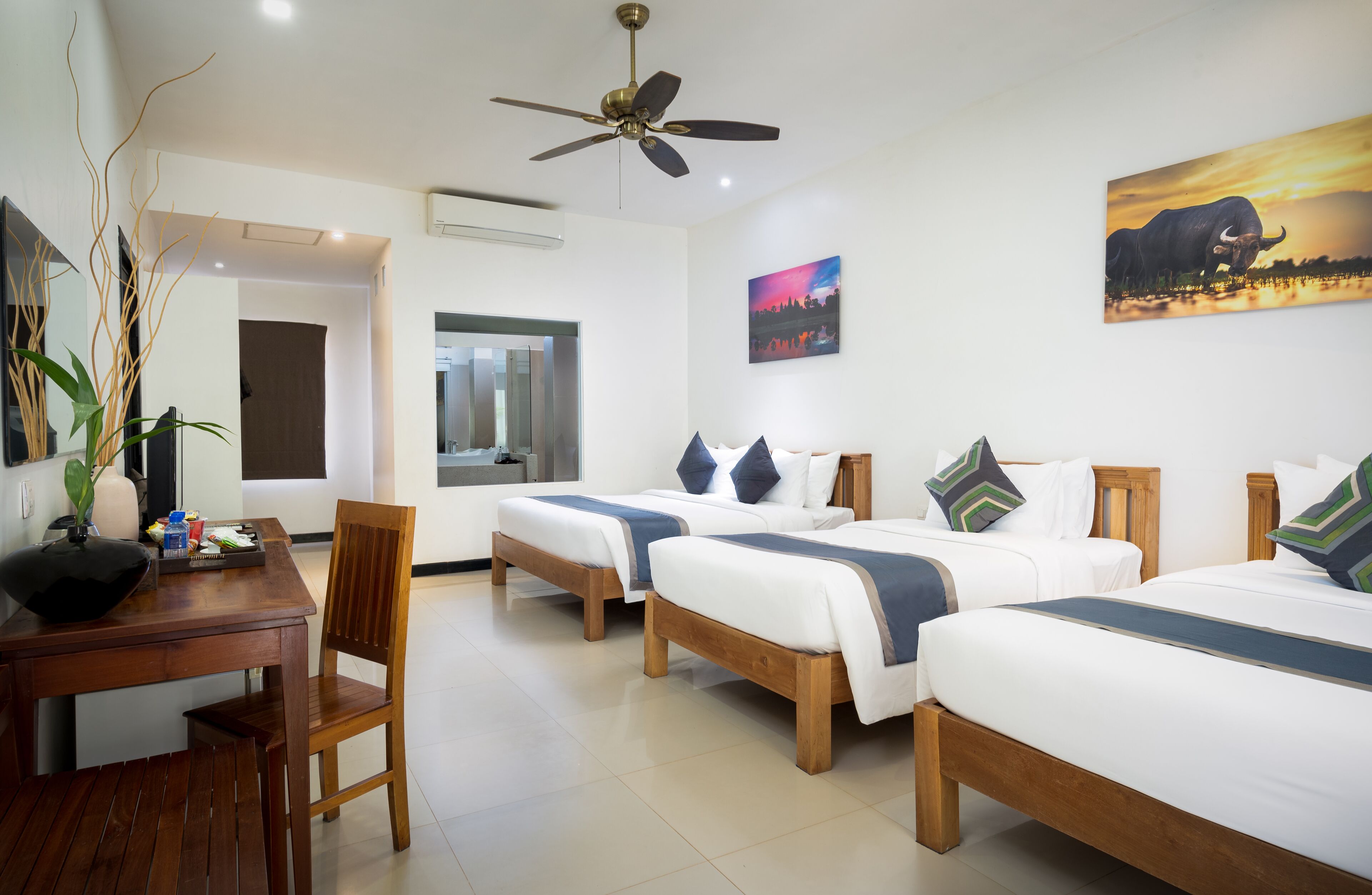 triple room, pool view | 1 bedroom, premium bedding, minibar, in-room safe