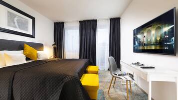 In-room safe, blackout curtains, soundproofing, free WiFi