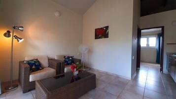 Appartement, 1 chambre | Salle de séjour | Télévision à écran plat