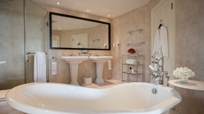 Cove Suite | Bathroom | Separate tub and shower, designer toiletries, hair dryer, bathrobes - The Cove Suites at Blue Waters Resort and Spa (St. John's)