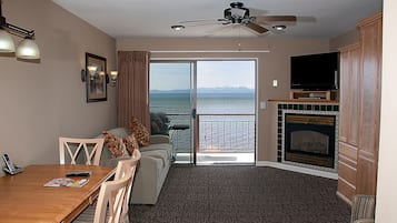 Flat-screen TV, DVD player