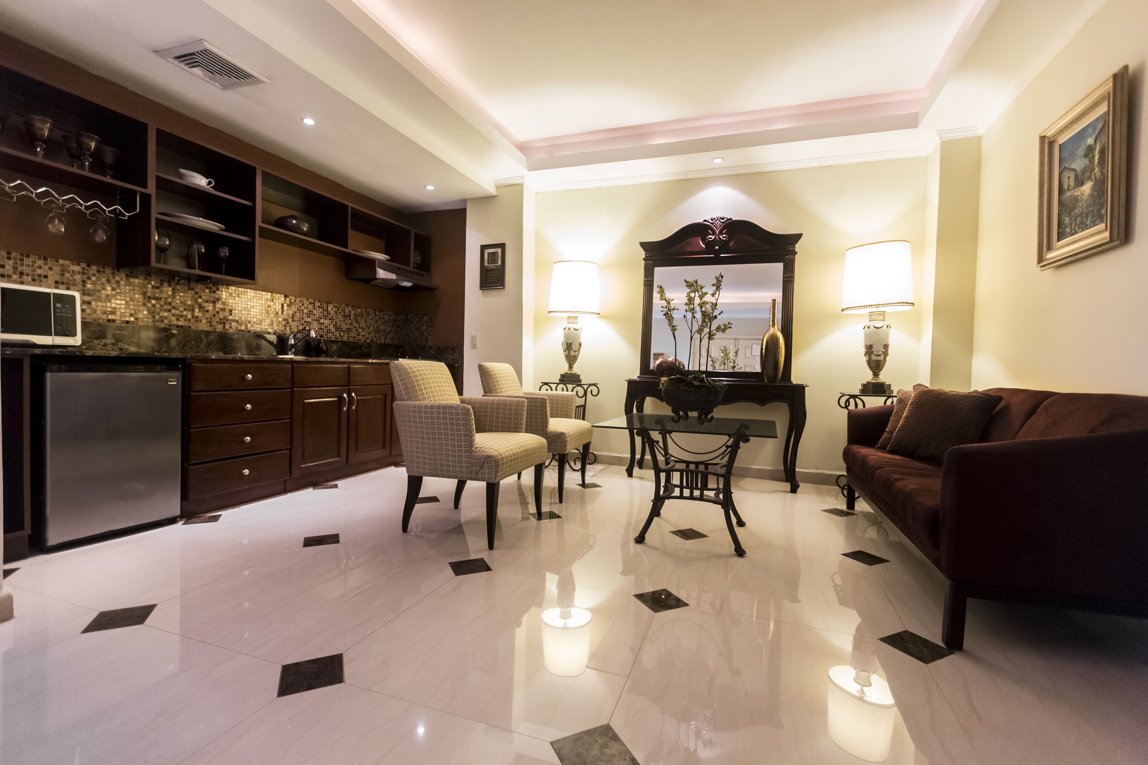 presidential suite, 2 bedrooms | private kitchen | fridge, microwave, stovetop, cookware/dishes/utensils